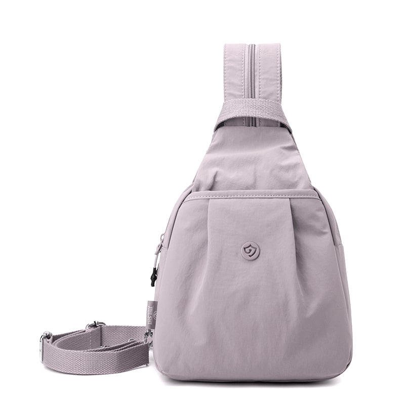 JIELANGSHI Раница за свободното време от нейлон с цип, триизмерен външен дизайн, полиестерна подплата, джоб за телефон, лято 2025