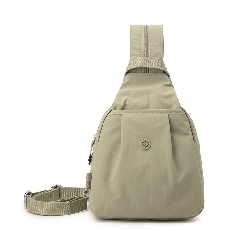 JIELANGSHI Раница за свободното време от нейлон с цип, триизмерен външен дизайн, полиестерна подплата, джоб за телефон, лято 2025