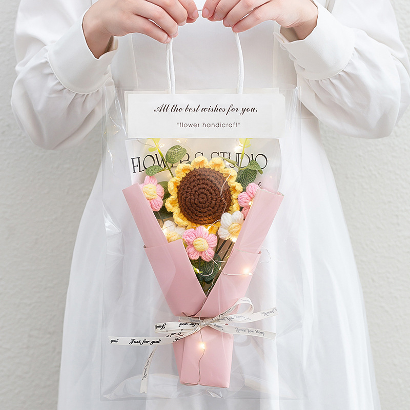 Слънчогледов изкуствен букет - ръчно изработен от Muyi; подарък за Деня на учителя.