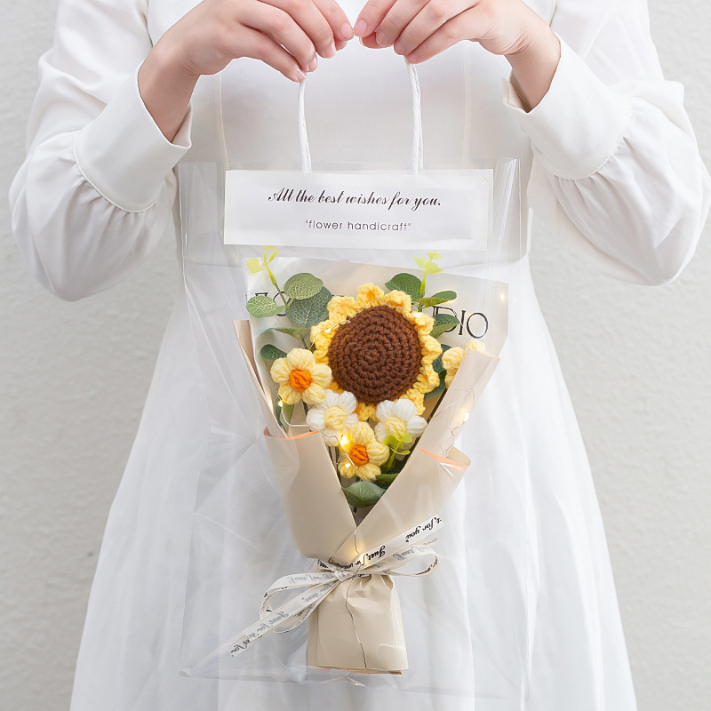 Слънчогледов изкуствен букет - ръчно изработен от Muyi; подарък за Деня на учителя.
