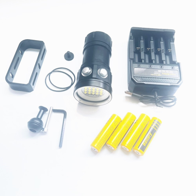 Lampa subacvatică LED pentru scufundări, 150W, corp din aliaj de aluminiu, baterie 18650, rază până la 50 m