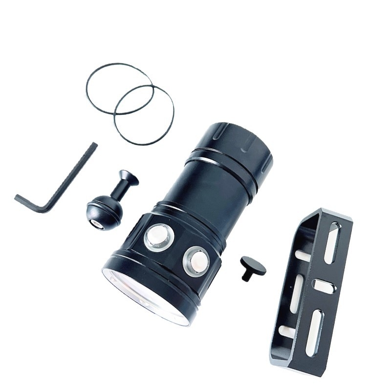 Lampa subacvatică LED pentru scufundări, 150W, corp din aliaj de aluminiu, baterie 18650, rază până la 50 m