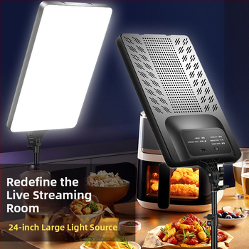 Lumină LED pentru streaming live RL-24, 80W, 220V, sursă LED, trei temperaturi de culoare