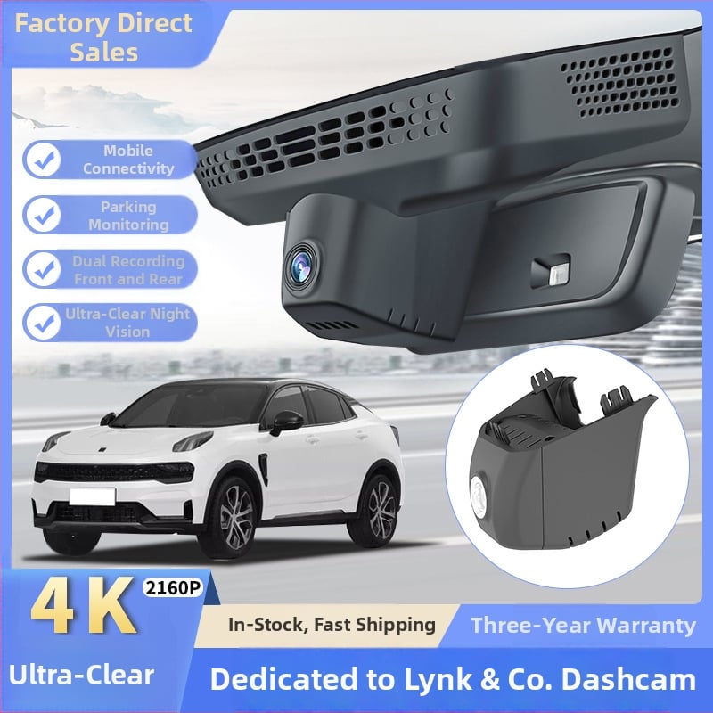 Camera de bord auto cu înregistrare duală față-spate, 4K (2160P), unghi de 140°, Wi-Fi, suport card TF până la 256GB