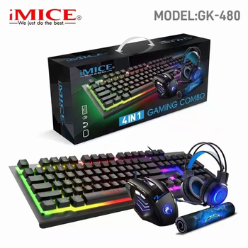 IMICE set 4IN1 de gaming: tastatură, mouse, headset și mouse pad, iluminare de fundal, 3200 DPI
