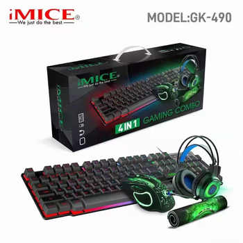 IMICE set 4IN1 de gaming: tastatură, mouse, headset și mouse pad, iluminare de fundal, 3200 DPI