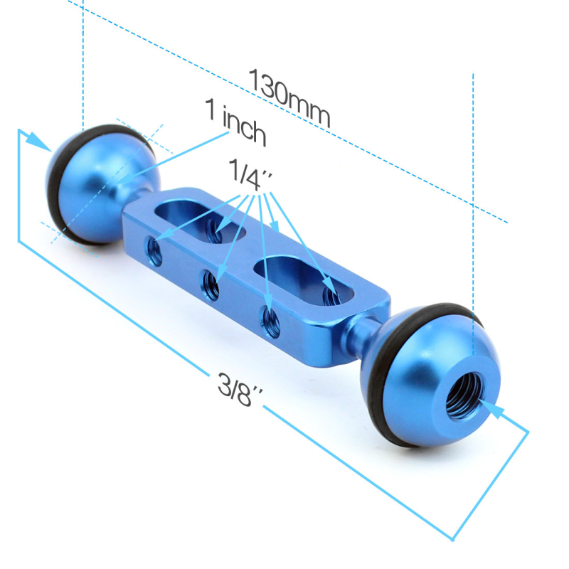Víz alatti világító kar 1 hüvelykes gömbfejjel és 1/4-es adapterrel, alumínium ötvözet, modell A13/A20