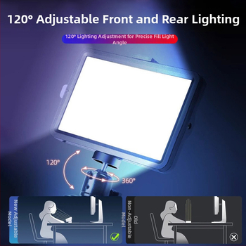 Lumină LED de fill pentru streaming live pe telefon, utilizare pe birou, 15W, 10V, temperaturi de culoare variabile, model 000159, Love Rain Spirit