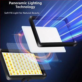 Lumină LED de fill pentru streaming live pe telefon, utilizare pe birou, 15W, 10V, temperaturi de culoare variabile, model 000159, Love Rain Spirit