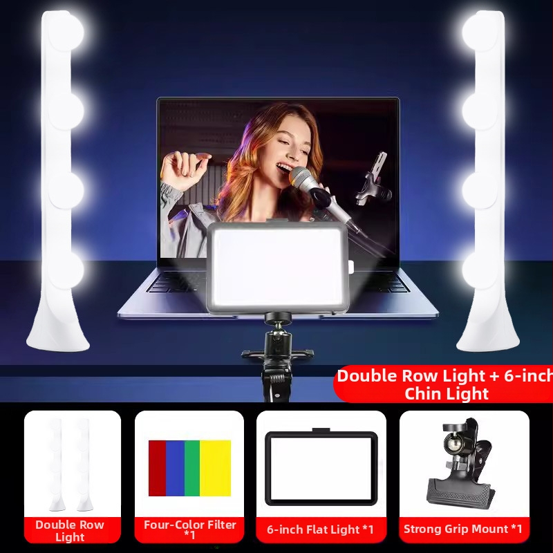 Lumină LED de fill pentru streaming live pe telefon, utilizare pe birou, 15W, 10V, temperaturi de culoare variabile, model 000159, Love Rain Spirit