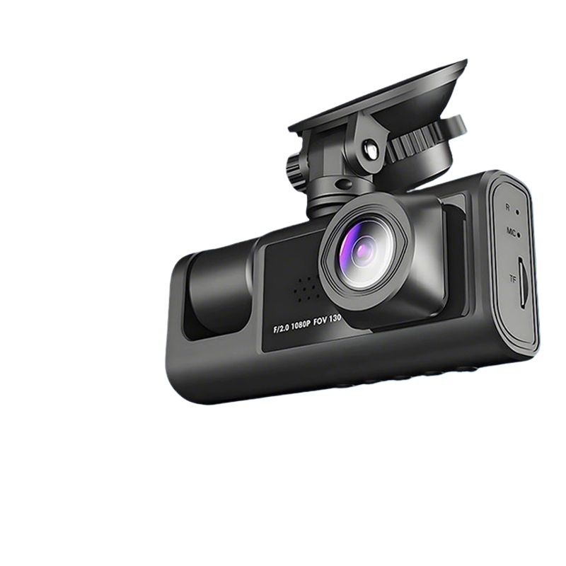 Camera de bord cu trei camere, înregistrare panoramică 360°, viziune nocturnă infraroșu, video 1080p, stocare 256GB