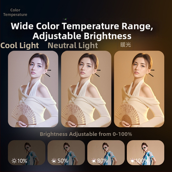 Lampa LED de umplere pentru fotografie — RGB, compactă, utilizare manuală, trei temperaturi ale culorii, ≤10W, 5V