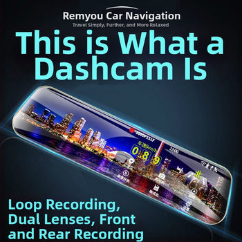 Dash cam auto 2160p cu vedere nocturnă, 360° obiectiv dual față-spate, imagine panoramică de mers înapoi, detector radar