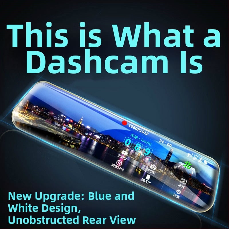 Dash cam auto 2160p cu vedere nocturnă, 360° obiectiv dual față-spate, imagine panoramică de mers înapoi, detector radar