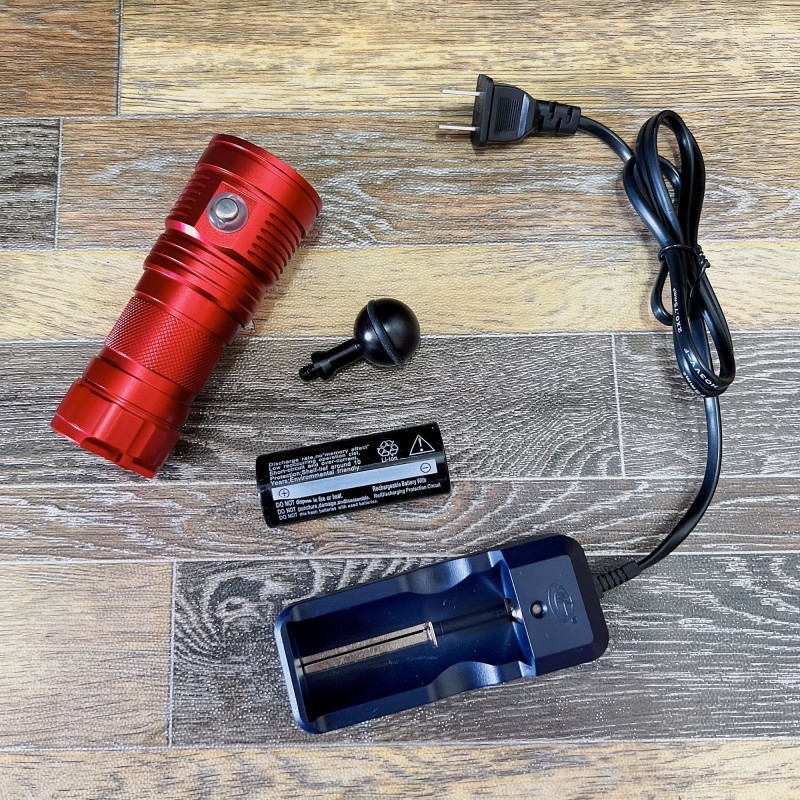 Podvodno osvjetljenje za fotografiju – LED, aluminijsko legura kućište, 30W, baterija 26650, domet do 50 m