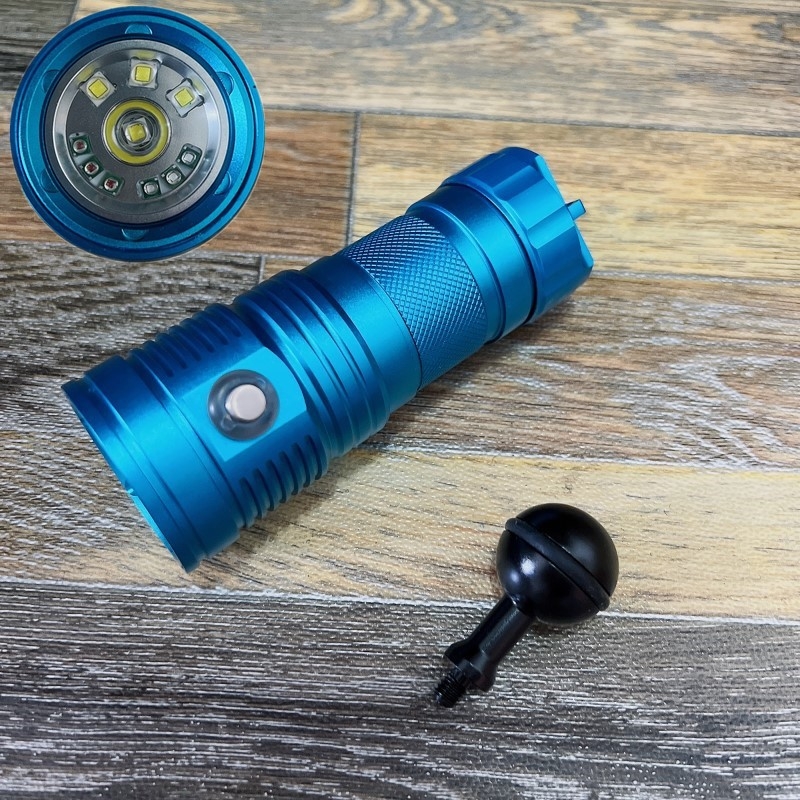 Podvodno osvjetljenje za fotografiju – LED, aluminijsko legura kućište, 30W, baterija 26650, domet do 50 m