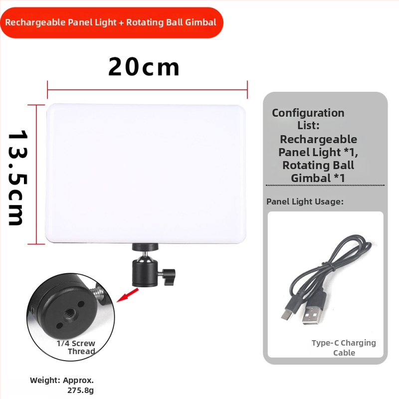Lumină LED de umplere cu putere 10–50W, alimentare de 5V și trei temperaturi de culoare