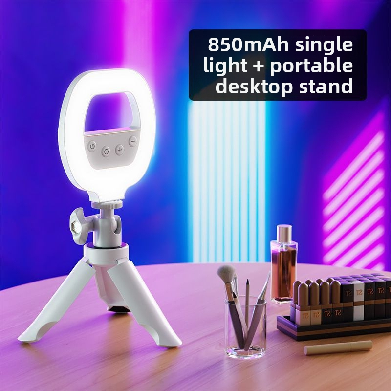 W66 Lampa LED inelar cu clips pentru fotografiere — iluminator portabil pentru selfie și streaming live, sub 10W, 110V