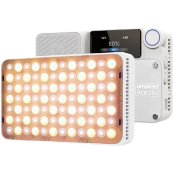 Aputure Amaran Ace 25X Lumină de umplere mini pentru exterior, cu temperatură a culorii duală (25W, 7.4V, Ace 25X) pentru filmări nocturne