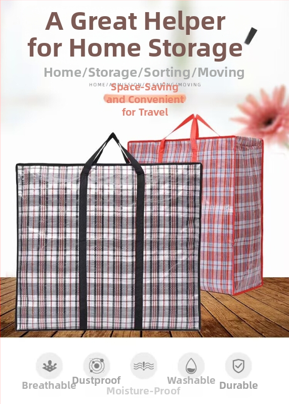 PE plēves austā rokas soma drēbēm un segām, pašuzvārta, bez apdrukas