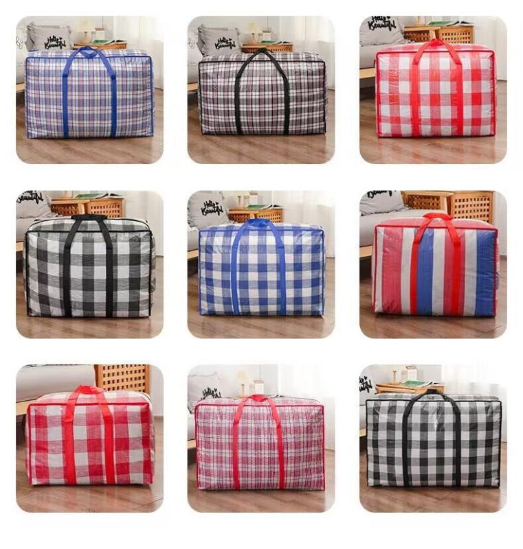 PE plēves austā rokas soma drēbēm un segām, pašuzvārta, bez apdrukas