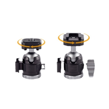 DSLR σφαιρικό μίνι γιμπάλ — 360° παν/κλίση, βίδα 1/4 ίντσας, αλουμινίου κράμα, 85 g