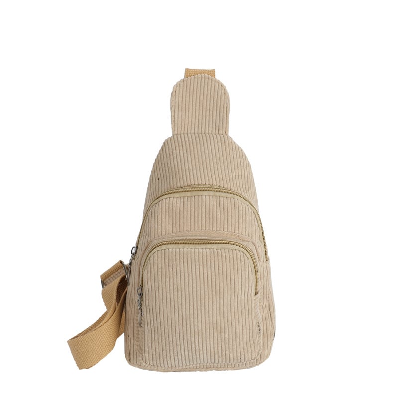 Дамска кордурова чанта за през рамо, урбанистичен стил, цип, вътрешен джоб с цип, полиестерна подплата