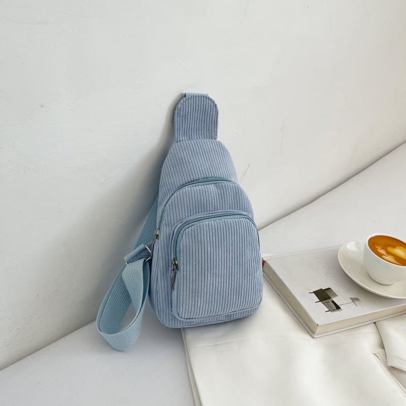 Дамска кордурова чанта за през рамо, урбанистичен стил, цип, вътрешен джоб с цип, полиестерна подплата