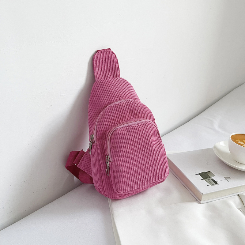 Дамска кордурова чанта за през рамо, урбанистичен стил, цип, вътрешен джоб с цип, полиестерна подплата