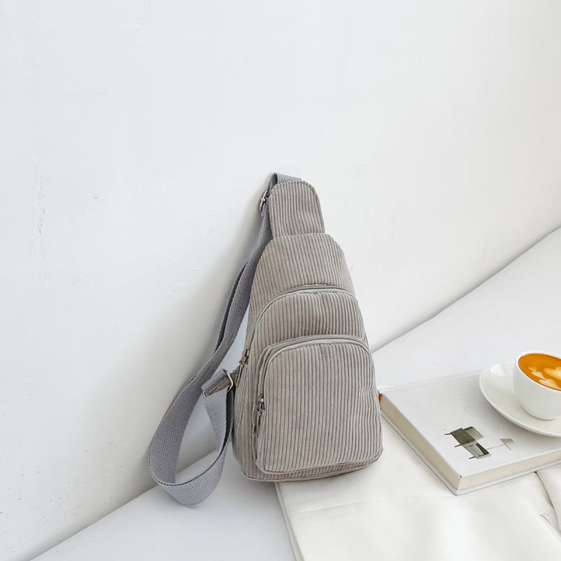 Дамска кордурова чанта за през рамо, урбанистичен стил, цип, вътрешен джоб с цип, полиестерна подплата