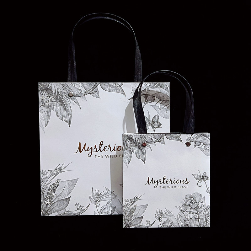 Pungă de hârtie pentru bijuterii în stil Ins, ambalaj de cadou desenat manual, personalizabil