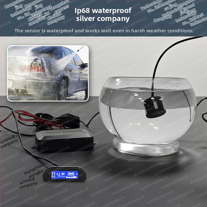 LED atpakaļ radar komplekts - 4 sensori, LED displejs, skaņas signāls, 12V, diapazons 0,3-2 m