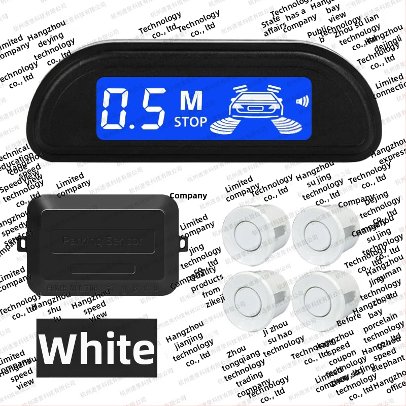 LED atpakaļ radar komplekts - 4 sensori, LED displejs, skaņas signāls, 12V, diapazons 0,3-2 m