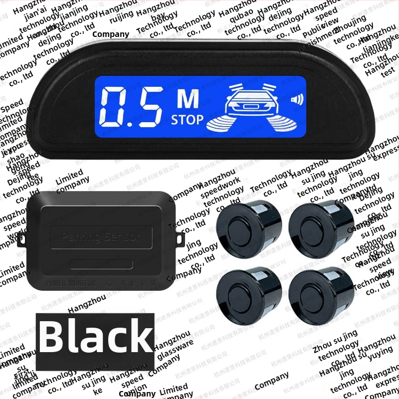LED atpakaļ radar komplekts - 4 sensori, LED displejs, skaņas signāls, 12V, diapazons 0,3-2 m