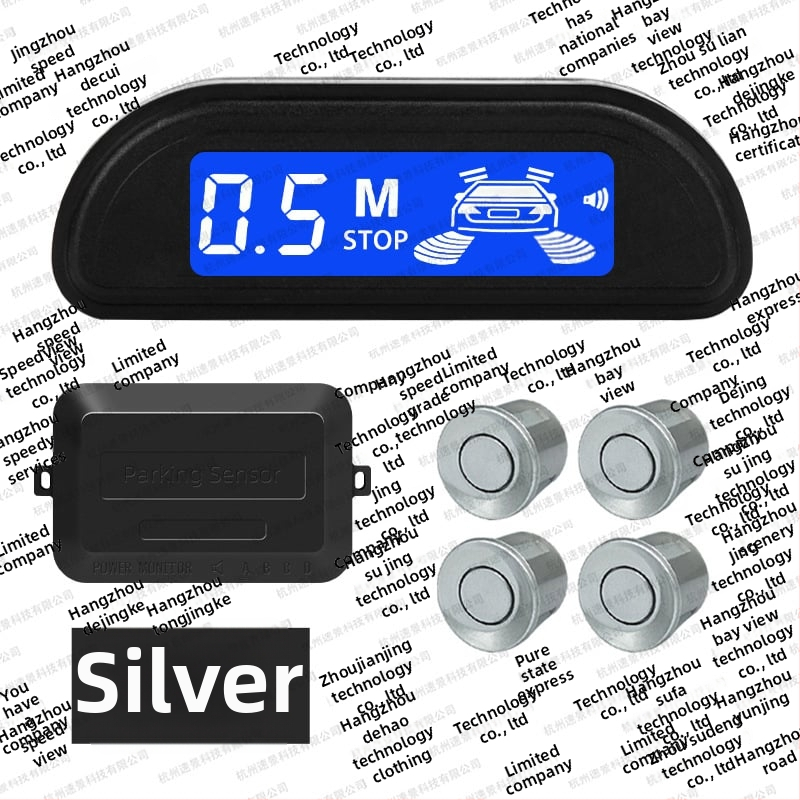 LED atpakaļ radar komplekts - 4 sensori, LED displejs, skaņas signāls, 12V, diapazons 0,3-2 m