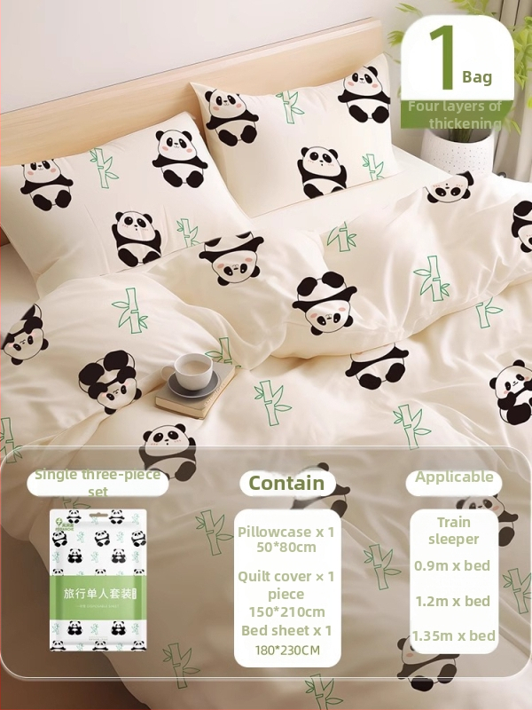 Vienkartinis nepluošto audinio lovos užvalkalų komplektas, keturių dalių rinkinys, storintas spausdintas dizainas, grožio salonams.