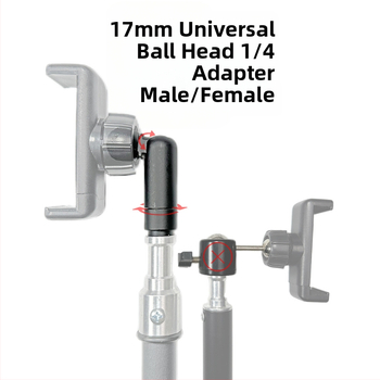 Metalni adapter 1/4 inča, muški/ženski, za 17 mm ball head, kompatibilan s Nb35 cantilever bazom, 90° vertikalna rotacija