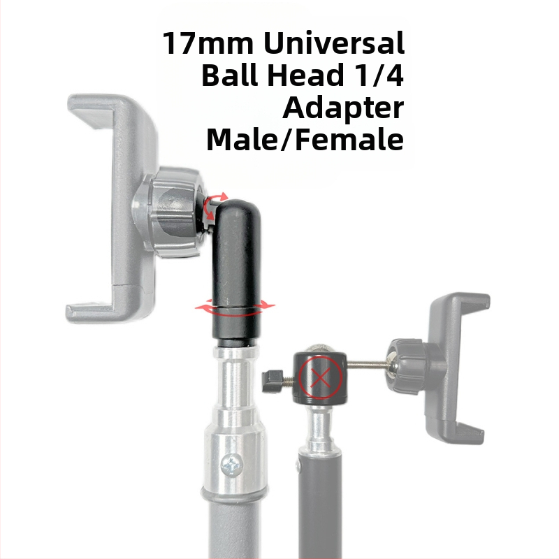 Metalni adapter 1/4 inča, muški/ženski, za 17 mm ball head, kompatibilan s Nb35 cantilever bazom, 90° vertikalna rotacija