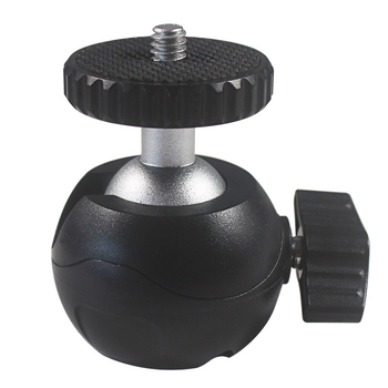 Οικουμενική Διαμαντόσφαιρα Κεφαλή για Κάμερα — 360° οριζόντια περιστροφή, 140° κάθετη περιστροφή; στήριξη με βίδα; Μέταλλο/ABS; Συμβατό με 1/4-ιντσών βίδες