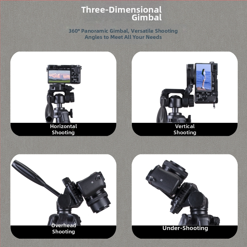 Kameros trikojis komplektas su 3D PTZ, aliuminio lydinys, apkrova 6-10 kg, greito atlaisvinimo plokštelė