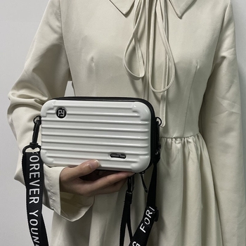 8-инчов пътнически несесер за грим и кръстосана чанта - ABS+PC, подплата полиестер, водоустойчива, сухо-мокро разделение, разширяем капацитет