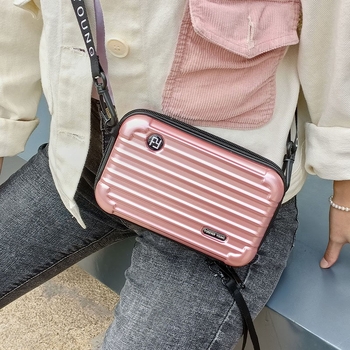 8-инчов пътнически несесер за грим и кръстосана чанта - ABS+PC, подплата полиестер, водоустойчива, сухо-мокро разделение, разширяем капацитет