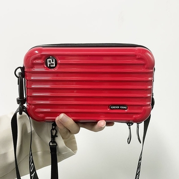 8-инчов пътнически несесер за грим и кръстосана чанта - ABS+PC, подплата полиестер, водоустойчива, сухо-мокро разделение, разширяем капацитет