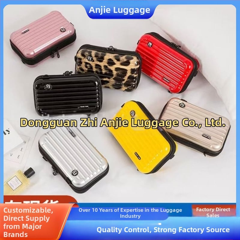 8-инчов пътнически несесер за грим и кръстосана чанта - ABS+PC, подплата полиестер, водоустойчива, сухо-мокро разделение, разширяем капацитет