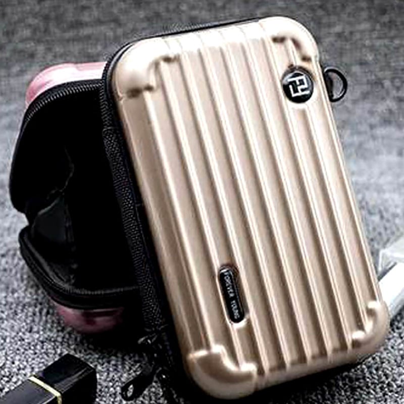 8-инчов пътнически несесер за грим и кръстосана чанта - ABS+PC, подплата полиестер, водоустойчива, сухо-мокро разделение, разширяем капацитет