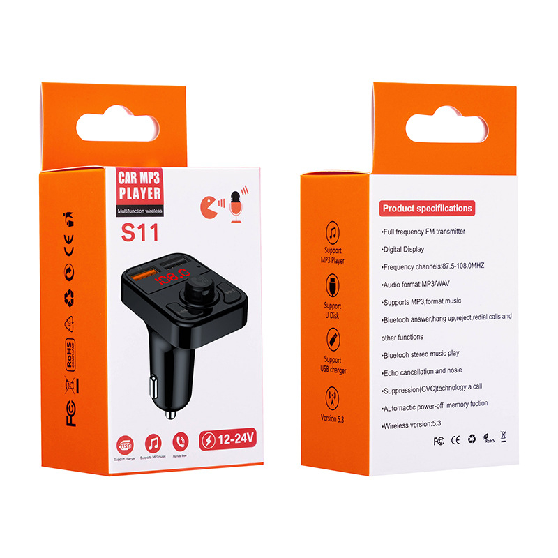 S10 Bluetooth MP3 плеър за кола с FM радио, Hands-Free разговори, PD бързо зареждане и MP3 възпроизвеждане от USB диск