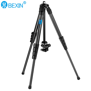 Aliuminio lydinio trikojis stovas su kamuoline galva, 5 sekcijos, apkrova 5 kg, greito atleidimo plokštė, suderinamas su be veidrodžio ir DSLR kameromis