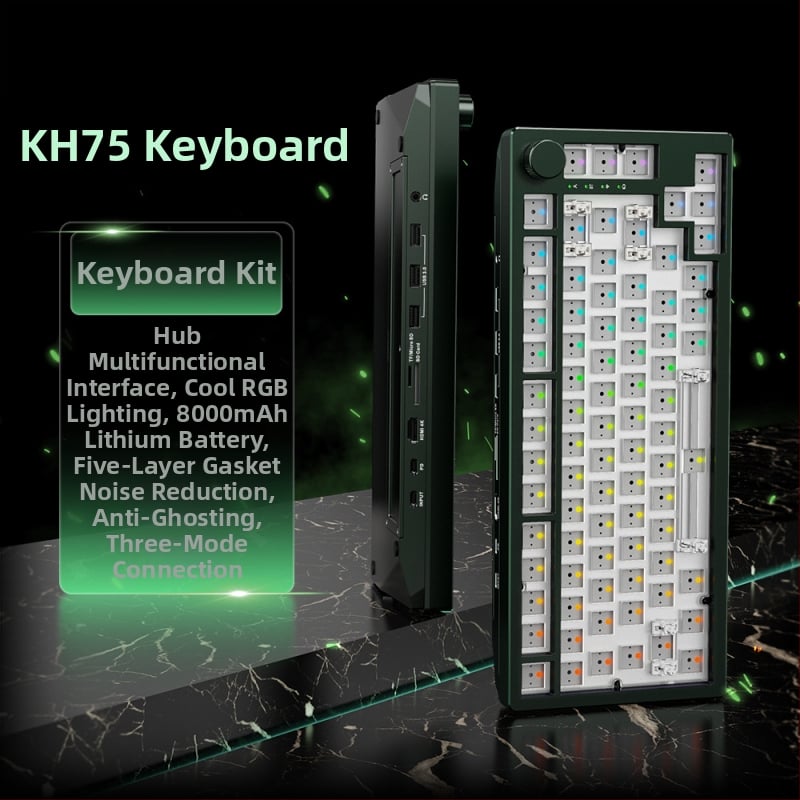 Механична клавиатура, алуминиева сплав, 82 клавиша, Bluetooth, отключване с пръстов отпечатък