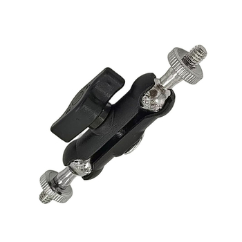 Adaptor pentru suport cameră și telefon — rotire 360° pe orizontală și pe verticală, construcție metalică, montaj cu șurub, interfață 1/4 inch