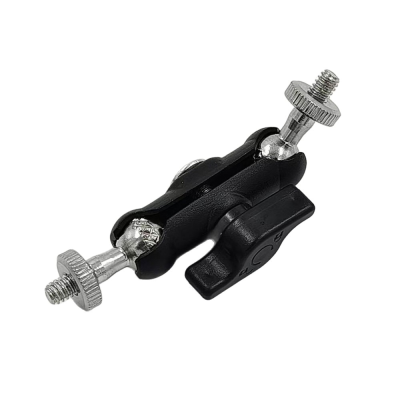 Adaptor pentru suport cameră și telefon — rotire 360° pe orizontală și pe verticală, construcție metalică, montaj cu șurub, interfață 1/4 inch